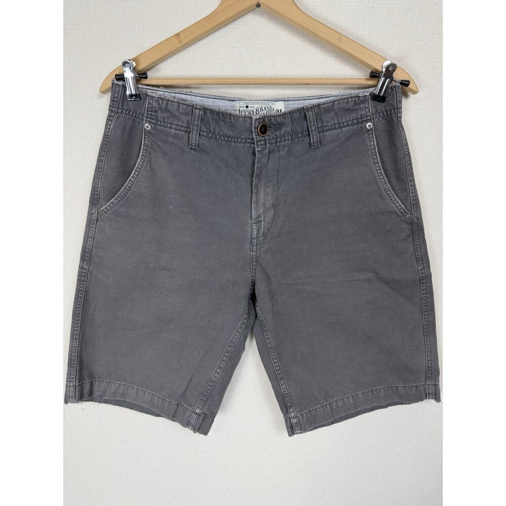 Lucky Brand‎ Men’s Chino Shorts 10” Inseam Size 31 100% Cotton Distressed Preppy